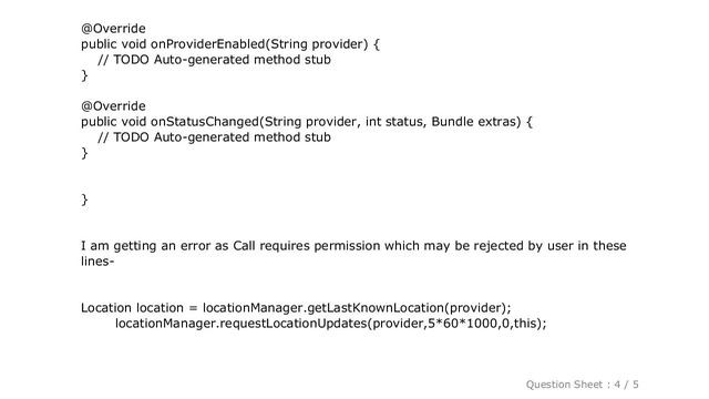 Android : Call requires permissions that may be rejected by user смотреть онлайн