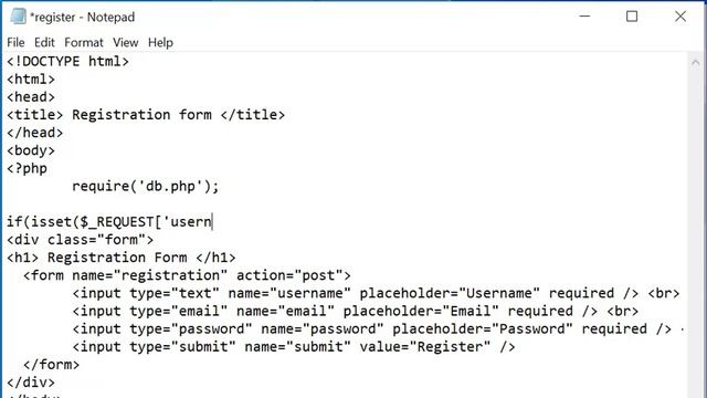 CREATING HTML REGISTRATION FORM | CREATING DATABASE AND TABLE | SAVING DATA TO DATABASE USING PHP смотреть онлайн