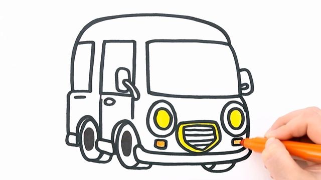 Как нарисовать АВТОБУС / Мультик раскраска для детей / Раскрась Ка смотреть онлайн