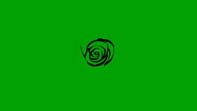 Роза контур чёрный хромакей Rose outline black chroma key смотреть онлайн