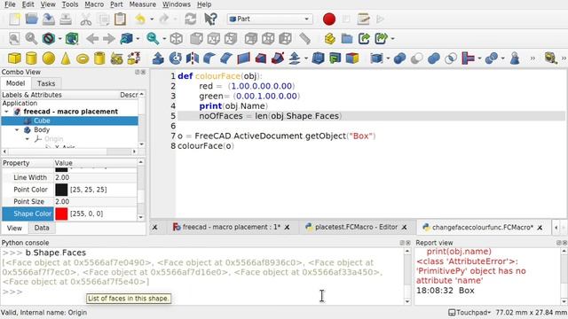 Learn Python in FreeCAD: 09 Colour individual faces. Macro scripting for beginners смотреть онлайн
