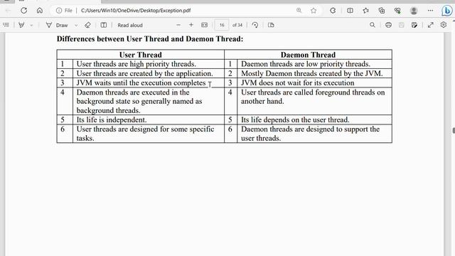 Differences between User Thread and Daemon Thread смотреть онлайн