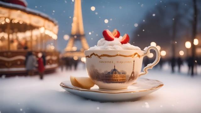 WINTER COZY JAZZ BGM ☃️ Relaxing Coffee Tunes in a Parisian Café ☕ perfect for relax, study & work смотреть онлайн