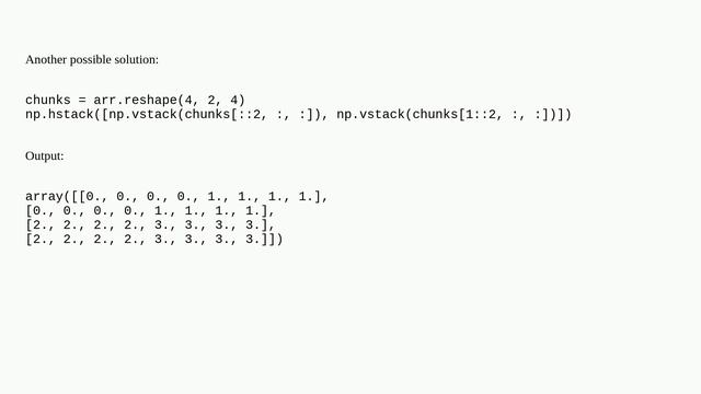 How to move chunks of a numpy array without loops? смотреть онлайн