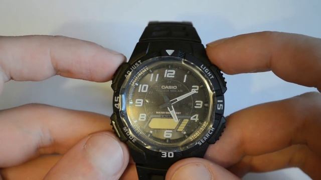 Часы Casio AQ-S800W-1B, обзор и настройка смотреть онлайн