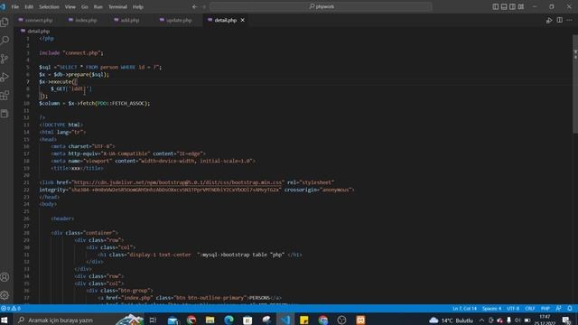 PHP: View One Record's Details in MySQL Database{MySQL Veritabanında Kaydın Ayrıntılarını Görüntüle смотреть онлайн
