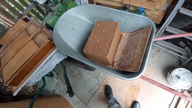 Блок из глины с опилками через неделю