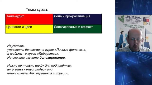 1 лекция курса ТАЙМ-МЕНЕДЖМЕНТ смотреть онлайн