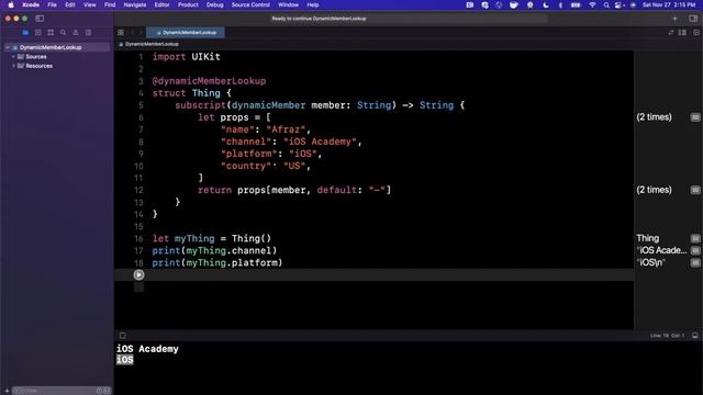 Swift: Dynamic Member Lookup Intro (Xcode 13, 2022) – iOS смотреть онлайн