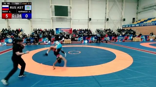 4-балльный, Казахстан - Россия, Азат Койлыбек, вольная борьба смотреть онлайн