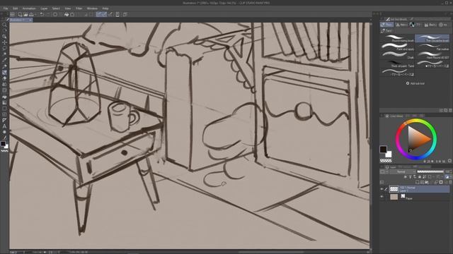 ? Painting Room Tutorial ? Interior Design Timelapse / Drawing Background / Lo-Fi / Cozy room смотреть онлайн