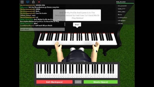 How To Play In Roblox Piano - Pokemon Theme Song ( Notes In Desc ) смотреть онлайн