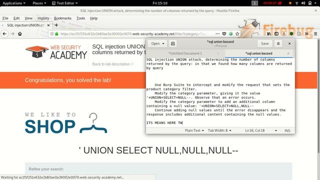 Sql injection attack using union in database with burpsuite #1.2.1 смотреть онлайн
