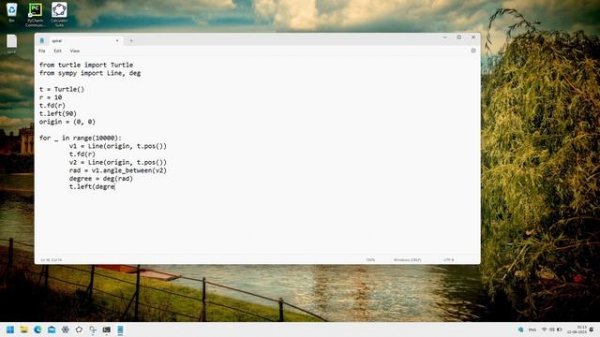 Square root spiral using python turtle module.
