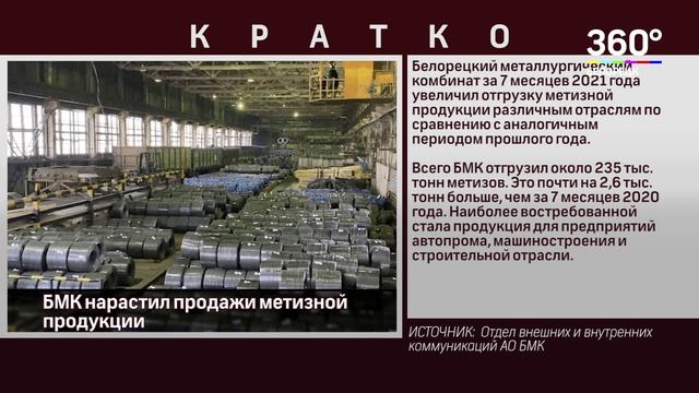 БМК нарастил продажи метизной продукции смотреть онлайн