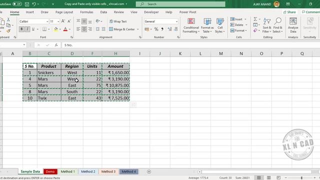 How to Copy and Paste data in only Visible Cells in Excel - Malayalam Tutorial смотреть онлайн