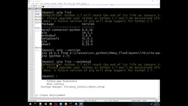 Environment, PIP, MySQL, MySQL Connector, Python + MySQL | python class room training 19 смотреть онлайн