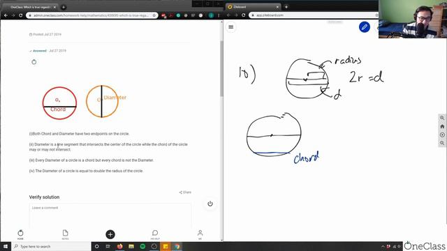 Which is true regarding chords and diameters of circles? смотреть онлайн