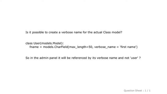 Django : Verbose name for admin model Class in django смотреть онлайн