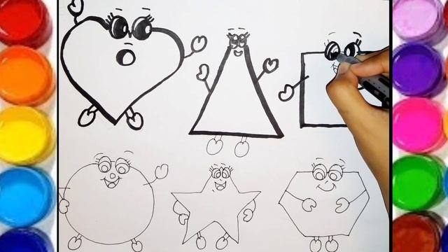 Color and Learn SHAPES | Drawing, Painting & Coloring for Kids & Toddlers | @Bacha Party смотреть онлайн