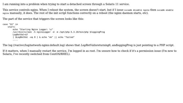 DevOps & SysAdmins: Start a screen through svcadm with Solaris 11 смотреть онлайн