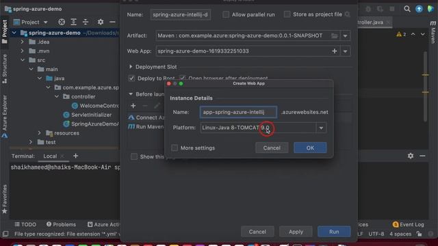 Deploy a Spring Boot Application on Azure App Service by using IntelliJ plugin смотреть онлайн