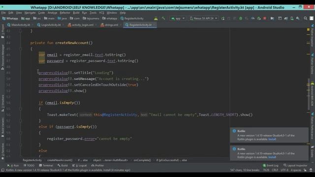 9. Login Into User Account Using Firebase Chat Application смотреть онлайн