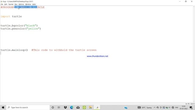 PYTHON TURTLE TUTORIAL | PROGRAM- 3 | CIRCLE DRAWING смотреть онлайн