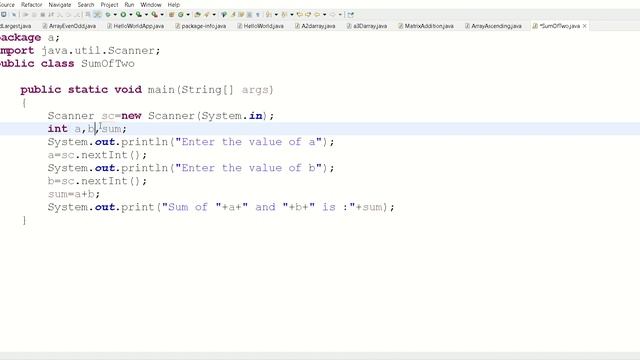 java program to find sum of two numbers смотреть онлайн