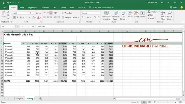 Fix header row before sorting and Auto Outline in Excel by Chris Menard смотреть онлайн