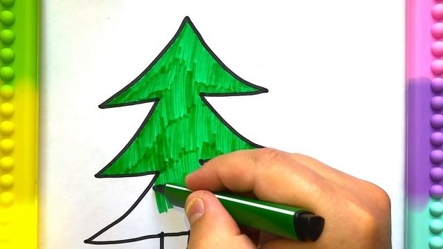КАК НАРИСОВАТЬ ЕЛКУ | Как нарисовать ёлку быстро смотреть онлайн