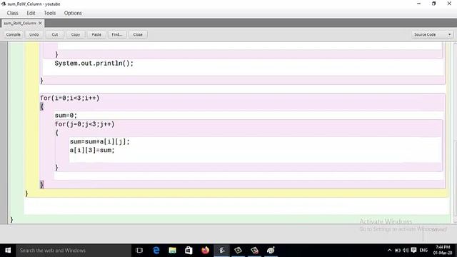 Java Program To Find The Sum Of Each Row And Each Column Of A Matrix (Hindi) смотреть онлайн