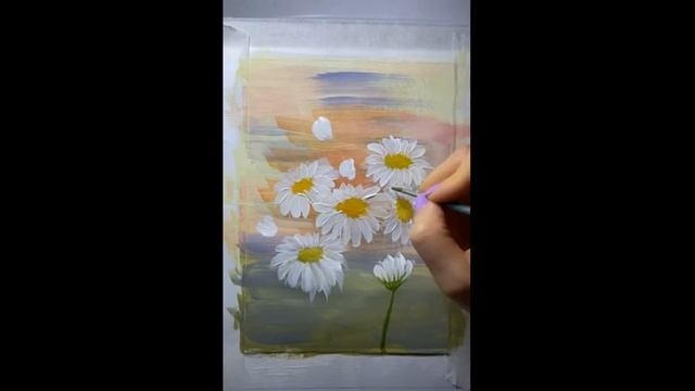 Рисуем дома. Как нарисовать ромашки? Гуашь для начинающих. смотреть онлайн