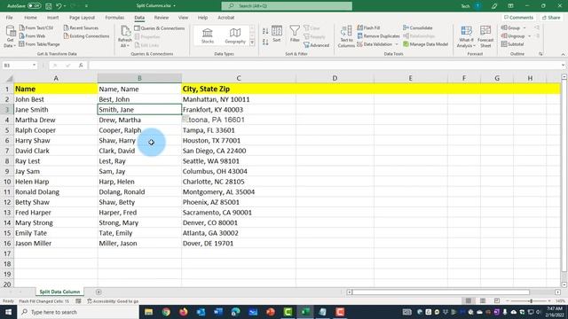 Seperate column data using Text to Columns and Flash Fill in Excel смотреть онлайн