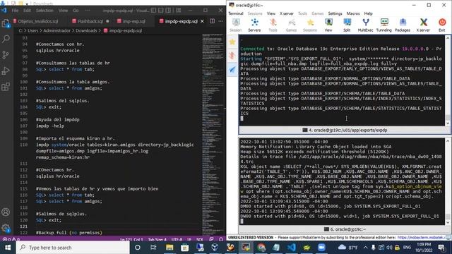 Oracle DBA - Laboratorio DATAPUMP expdp / impdp - Backups Logicos - 01-10-2022 смотреть онлайн