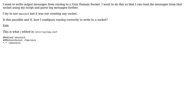 DevOps & SysAdmins: Writing to Unix Domain Socket from rsyslog смотреть онлайн