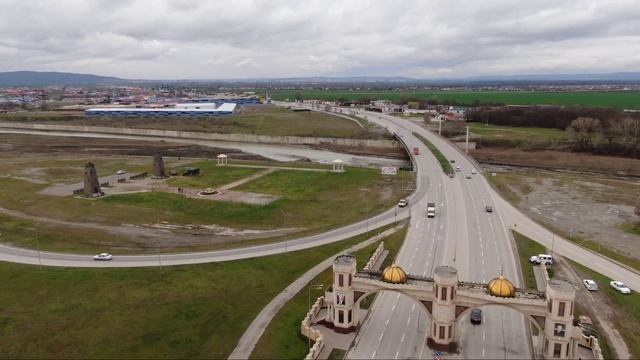 Въезд в Аргун со стороны Грозного