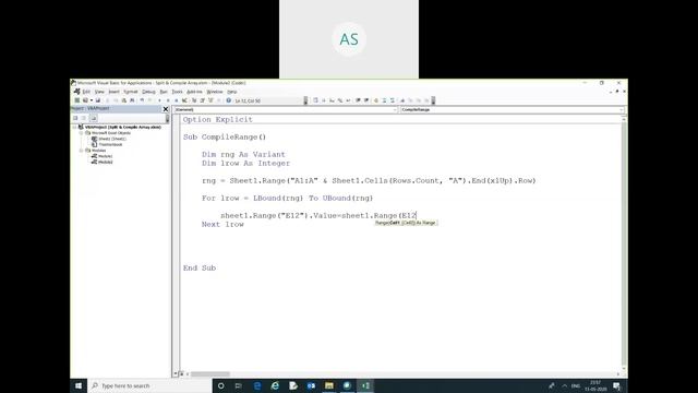 How to compile the multiple cell in single cell using VBA array смотреть онлайн