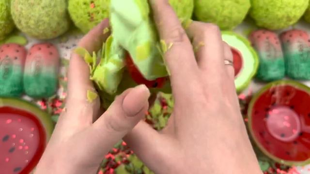 Clay cracking 🍉 Crushing soap boxes with slime and glitter 🍉 Cutting soap 🍉 Satisfying video ASMR 🍉 смотреть онлайн