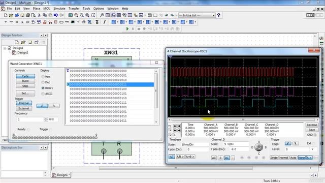 NI Multisim: Word Generator digital sequences смотреть онлайн