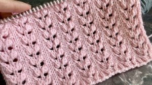 Вяжем очень красивый ажурный узор спицами СМОРОДИНА!