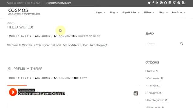 8- Cosmos WordPress theme logo settings смотреть онлайн
