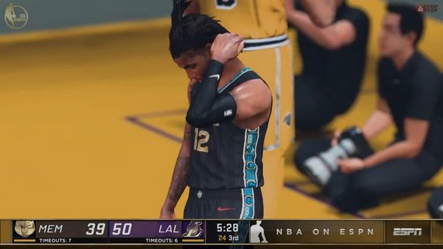 Grizzlies vs. Lakers | No Crowd / Covid Arena Showcase | ALL FREE Mods for NBA 2K21 PC смотреть онлайн