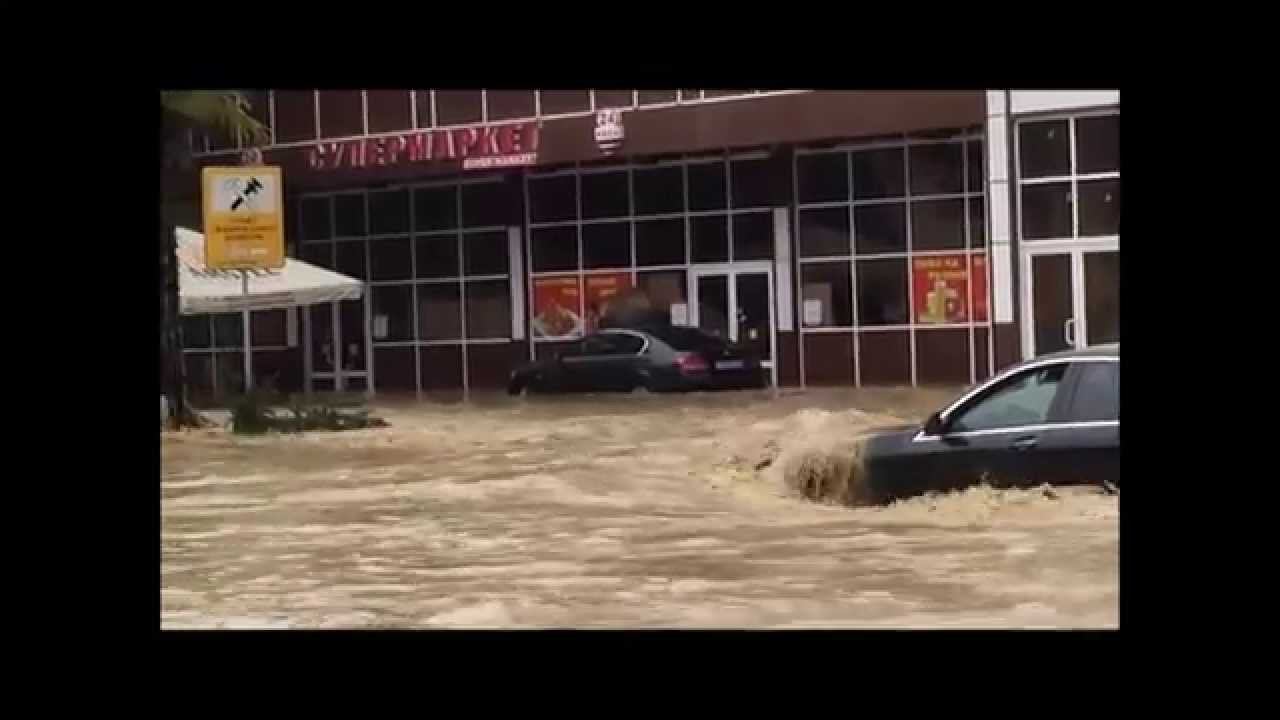 Наводнение в Сочи 25.06.2015. Адлер, Чайсовхоз, улица Гастелло смотреть онлайн