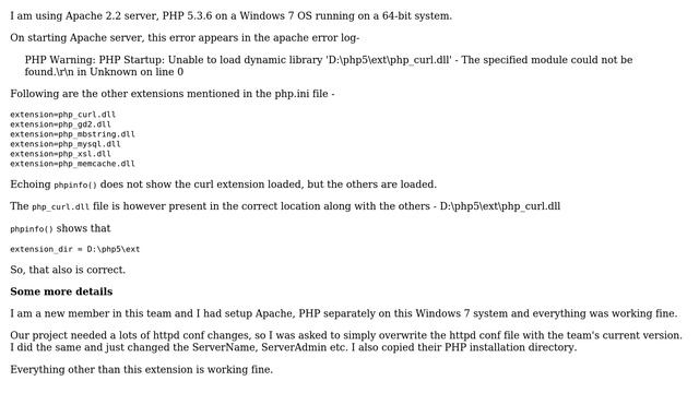 Curl extension not working - PHP Warning: PHP Startup: Unable to load dynamic library php_curl.dll смотреть онлайн