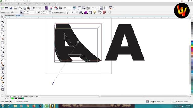 3D 'A' Alphabet Logo Design in Corel Draw X7 I 3D Logo Design in Corel Draw in Hindi I Corel Draw X смотреть онлайн
