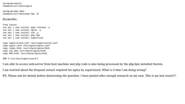 Nginx frequently exits within docker while using supervisord смотреть онлайн
