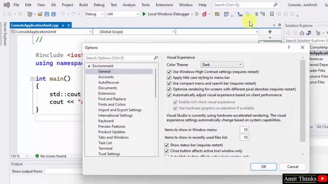 How to Enable Dark Theme on Visual Studio 2022 | Amit Thinks смотреть онлайн