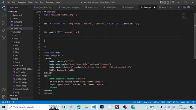 Lab 6 PHP1 - Viết chức năng thêm, xóa, sửa sản phẩm kết nối với SQL смотреть онлайн