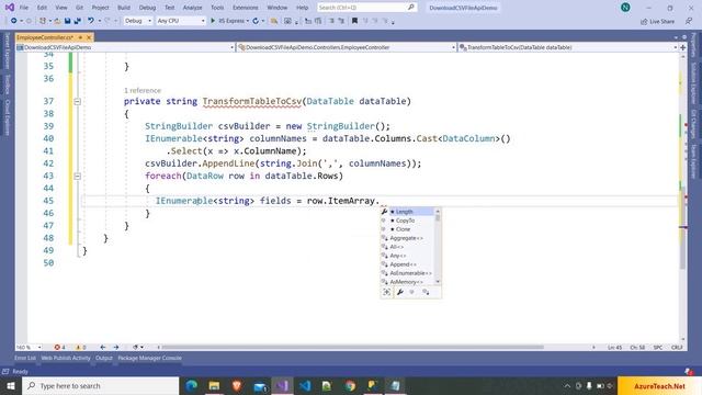 Web API Download File c# | Download CSV File | Data table to CSV | Web API Return File смотреть онлайн
